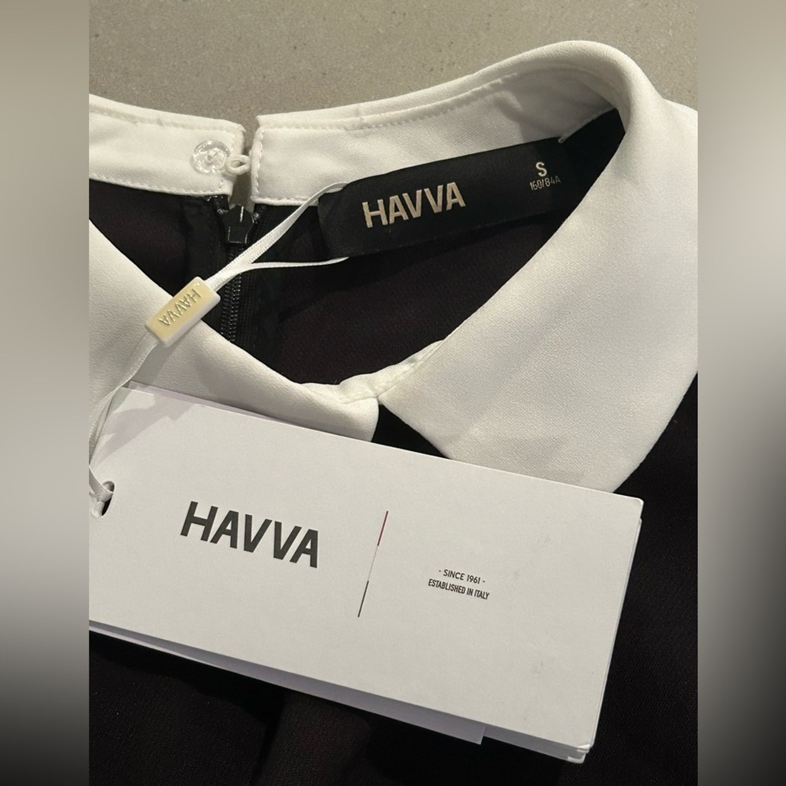 New Havva Peter Pan Collar Black White Baby Doll Dress Wednesday Beetlejuice S — image 5 of 8